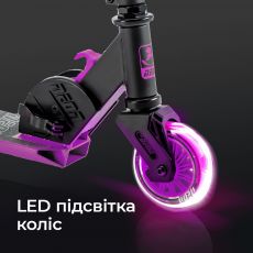 Самокат Neon Vector NT05P2 розовый для детей от 5-ти лет, до 60 кг, неоновые колеса /с LED подсветкой